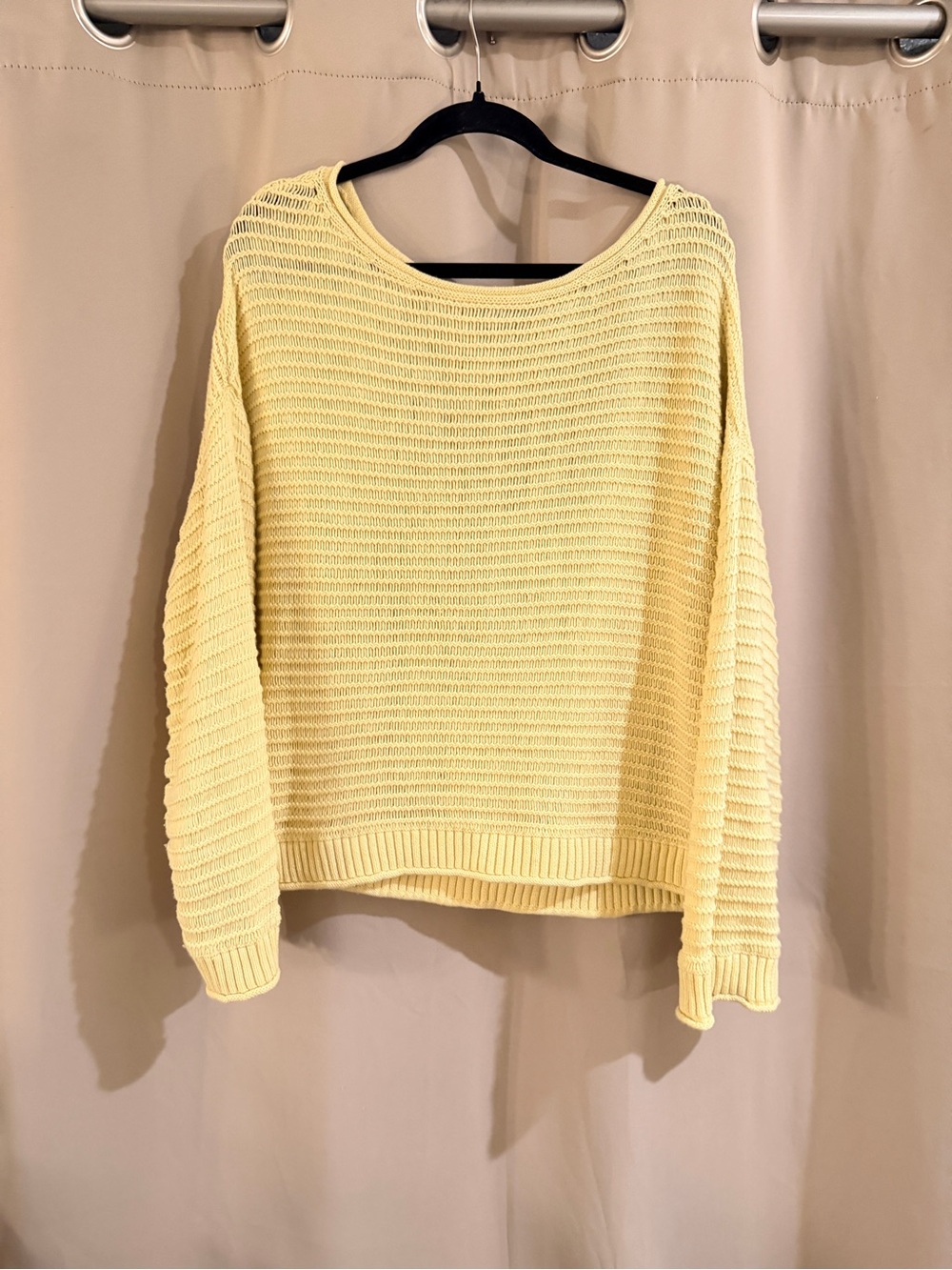 Aerie Light Yellow Knit Scoop-Neck Women's Sweater